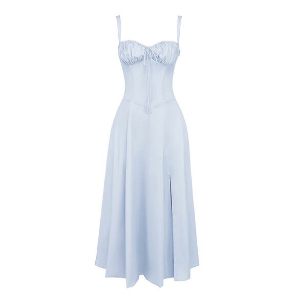 House of CB Soft Cotton Bustier Midi Sundress - XS - Picture 1 of 8